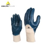 代尔塔 201150重型硫化棉丁腈3/4涂层手套针织透气工业耐磨耐油防滑防热接触手套