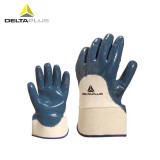 代尔塔 201170重型丁腈半硅胶涂层防护手套加厚帆布分指耐热耐油腕部机械风险手套