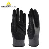 代尔塔 201630 涤纶纤维乳胶涂层手套透气耐磨抗撕裂工业防护手套