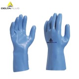 代尔塔 201920天然乳胶防化手套 防水植棉耐磨抗撕裂防蒸汽耐高温100℃防烫手套