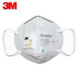 3M 9001VZ 防尘口罩针织耳带式防颗粒物及粉尘KN90带呼吸阀口罩